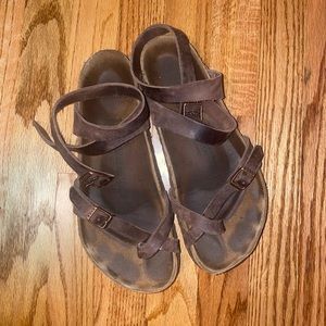 Birkenstock leather ankle wrap sandals size 39